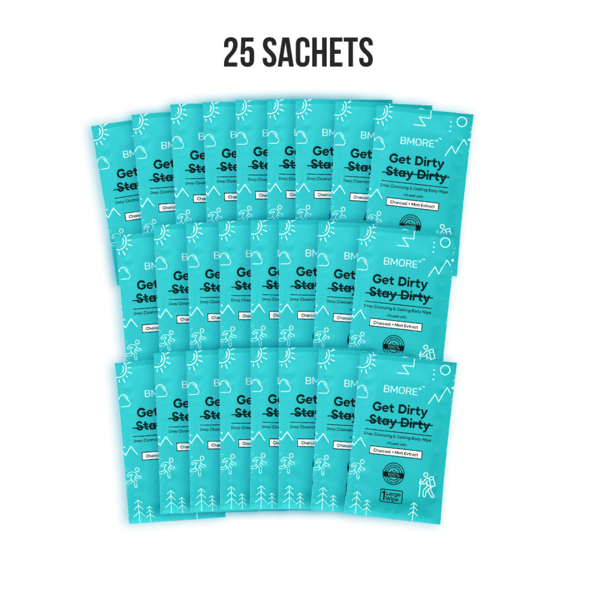 Body Wipes - Pack of 25 sachets - OutdoorTravelGear.com