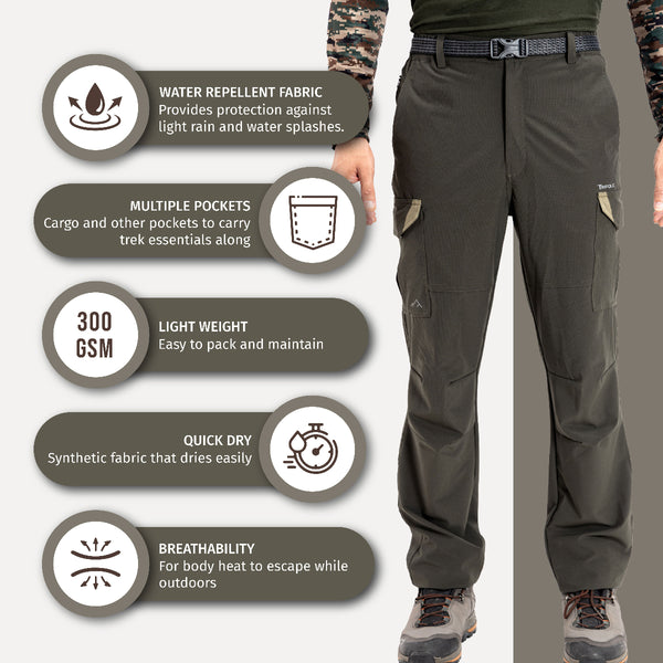 Cargo Trousers and Pants for Hiking and Travelling - Green - OutdoorTravelGear.com