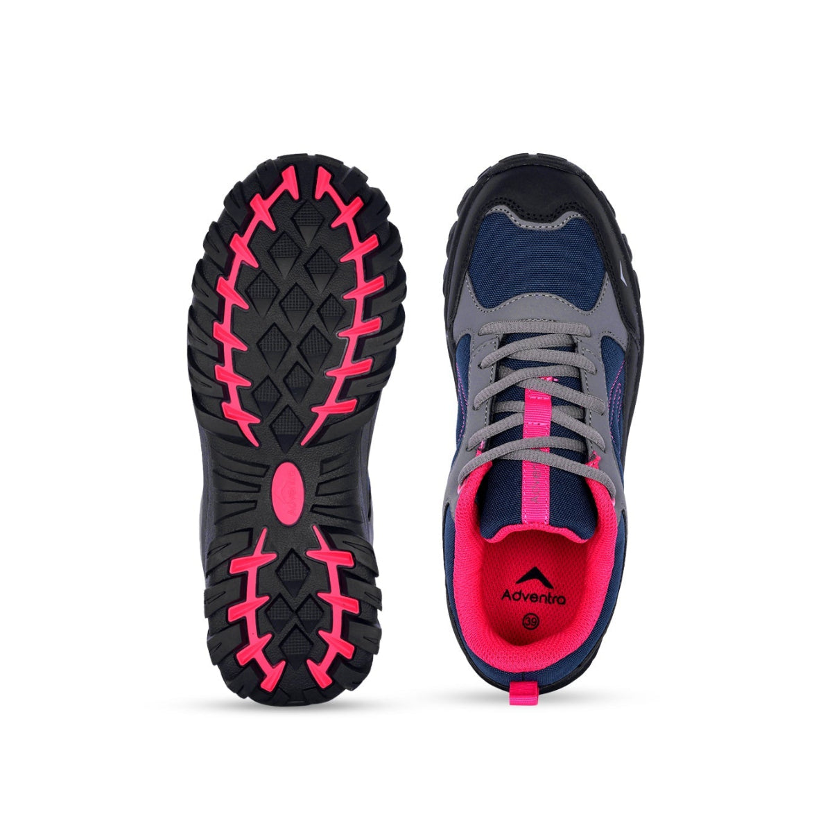 Women Low-Top Hiking Shoes with Anti-Skid Rubber Sole | EH500 - Black+Pink - OutdoorTravelGear.com