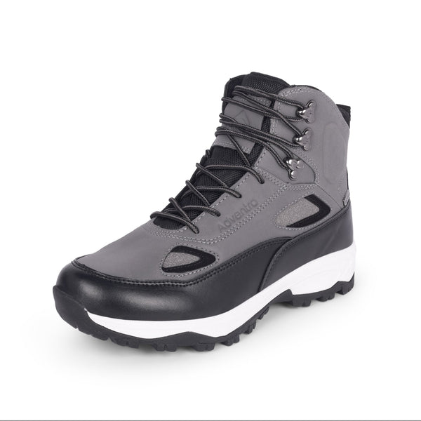 Men Waterproof Mid-Top Trekking Shoes with 4mm Lug Sole | ET1105 - Grey - OutdoorTravelGear.com