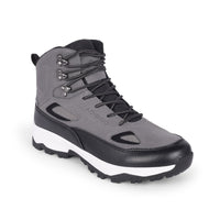 Men Waterproof Mid-Top Trekking Shoes with 4mm Lug Sole | ET1105 - Grey - OutdoorTravelGear.com