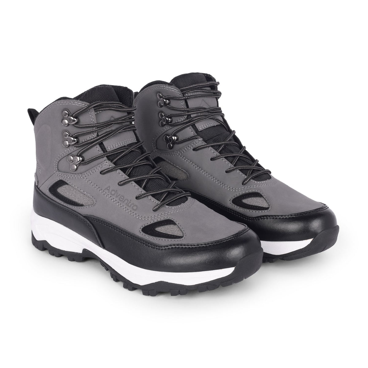 Men Waterproof Mid-Top Trekking Shoes with 4mm Lug Sole | ET1105 - Grey - OutdoorTravelGear.com