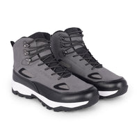 Men Waterproof Mid-Top Trekking Shoes with 4mm Lug Sole | ET1105 - Grey - OutdoorTravelGear.com