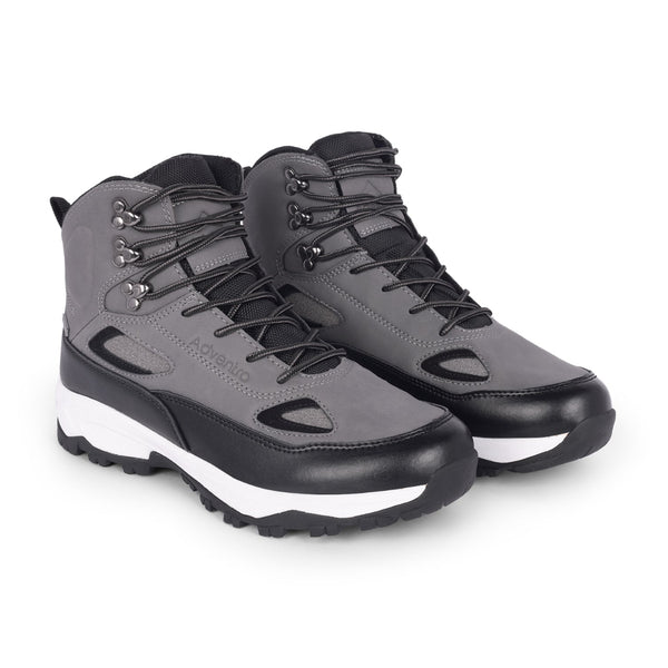 Men Waterproof Mid-Top Trekking Shoes with 4mm Lug Sole | ET1105 - Grey - OutdoorTravelGear.com