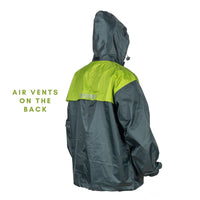 Hurricane Air TourPro Waterproof Rain Overjacket - Grey+Green
