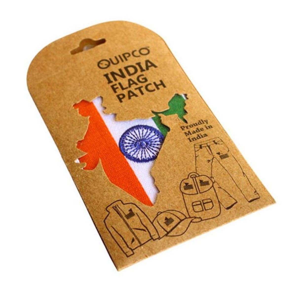 India Flag Patch - Embroidered Tricolour Flag of Bharat - with Velcro