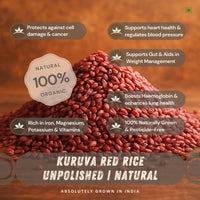 Unpolished Whole Grain Kuruva Red Rice | Naturally Grown - OutdoorTravelGear.com