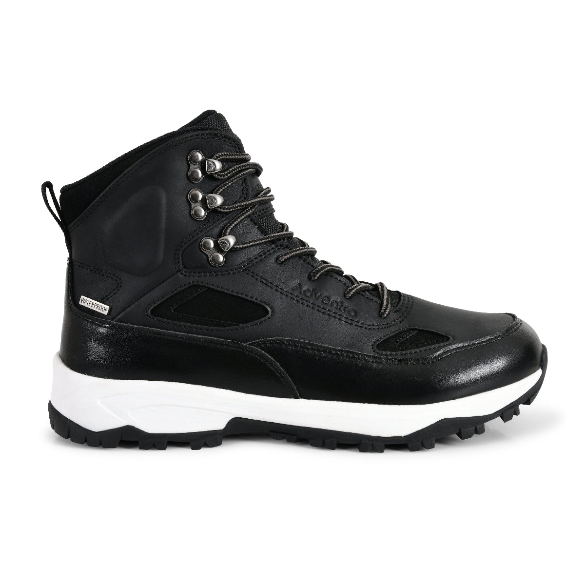 Men Waterproof Mid-Top Trekking Shoes with 4mm Lug Sole | ET1105 - Black - OutdoorTravelGear.com