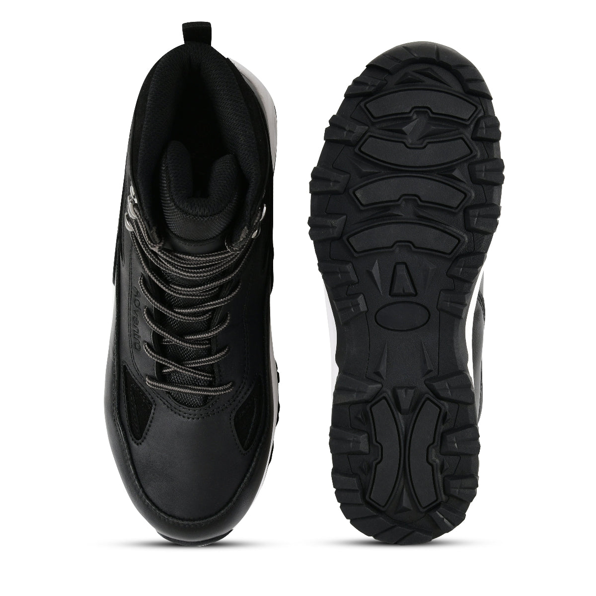 Men Waterproof Mid-Top Trekking Shoes with 4mm Lug Sole | ET1105 - Black - OutdoorTravelGear.com