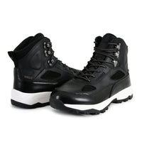 Men Waterproof Mid-Top Trekking Shoes with 4mm Lug Sole | ET1105 - Black - OutdoorTravelGear.com