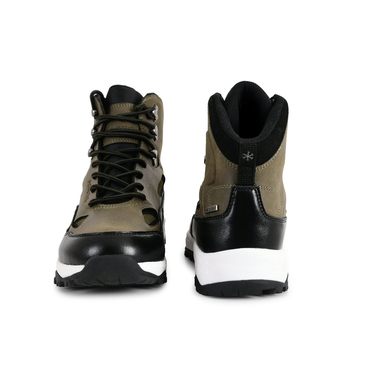 Men Waterproof Mid-Top Trekking Shoes with 4mm Lug Sole | ET1105 - Olive Green - OutdoorTravelGear.com