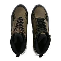 Men Waterproof Mid-Top Trekking Shoes with 4mm Lug Sole | ET1105 - Olive Green - OutdoorTravelGear.com