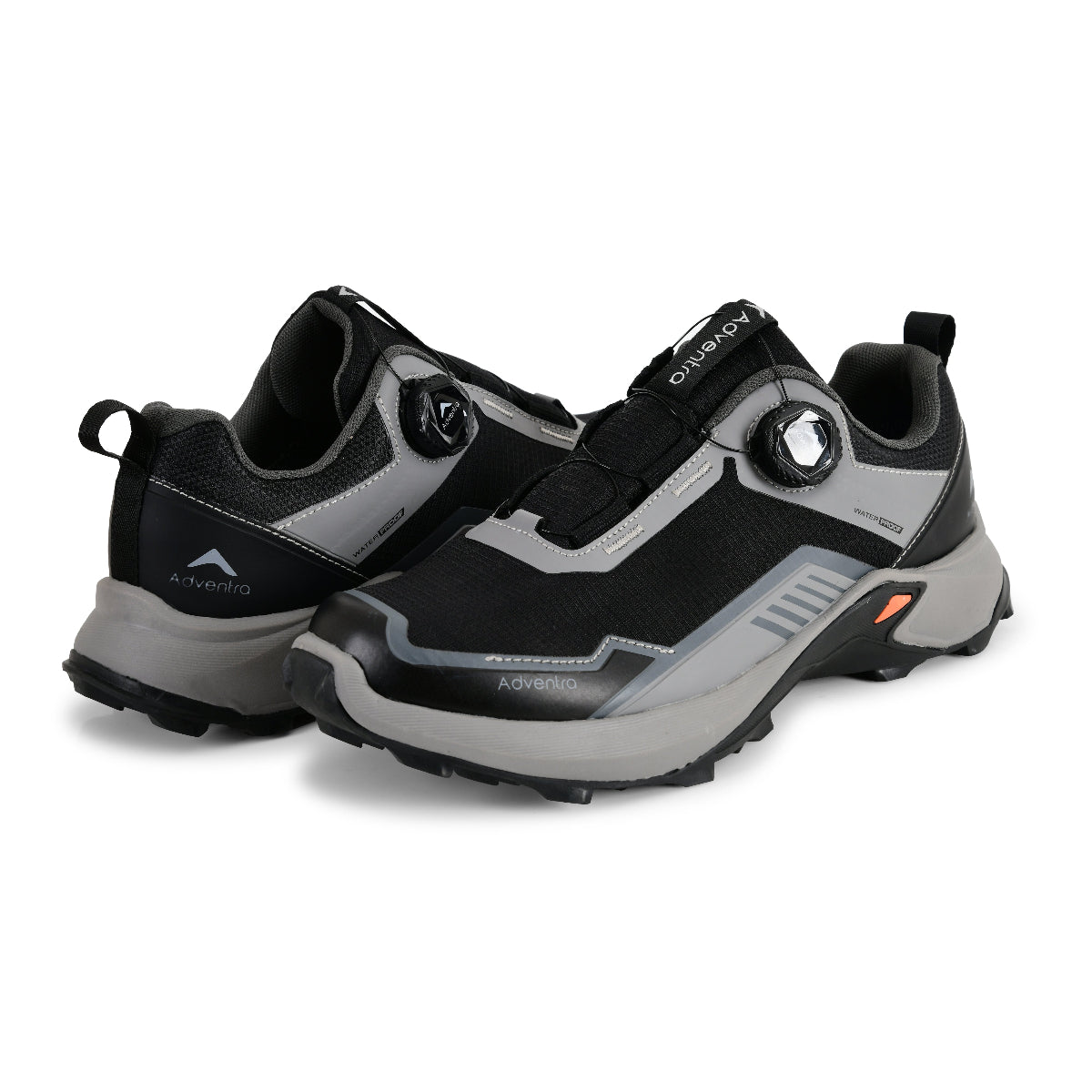 Men Waterproof Low-Top Hiking Shoes with Auto-Lacing | ET1102 - Grey - OutdoorTravelGear.com