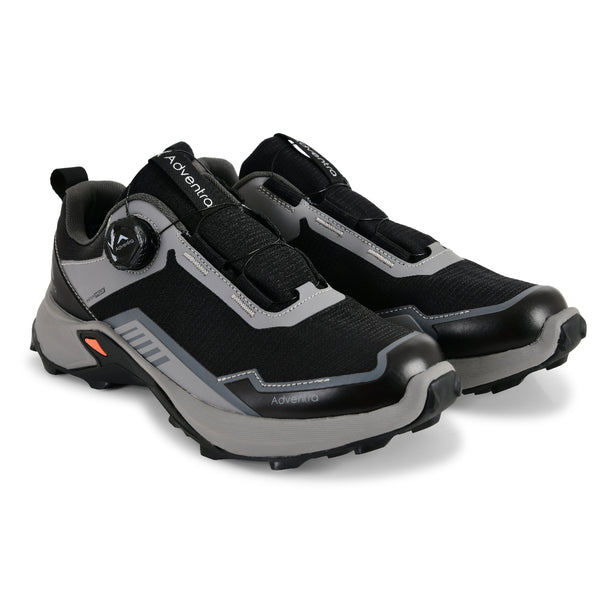 Men Waterproof Low-Top Hiking Shoes with Auto-Lacing | ET1102 - Grey - OutdoorTravelGear.com