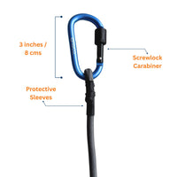 QuickClip Bungee Tie-Down with Carabiner - 36" / 90cms - Grey