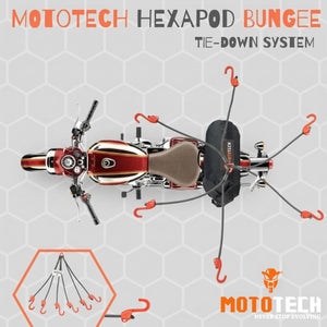 Hexapod Bungee Tie-down System - 32" / 80cms - Grey + Orange - OutdoorTravelGear.com