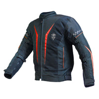 Breezer Mesh Motorcycle Riding Jacket - Black+Red - Level 2 - OutdoorTravelGear.com