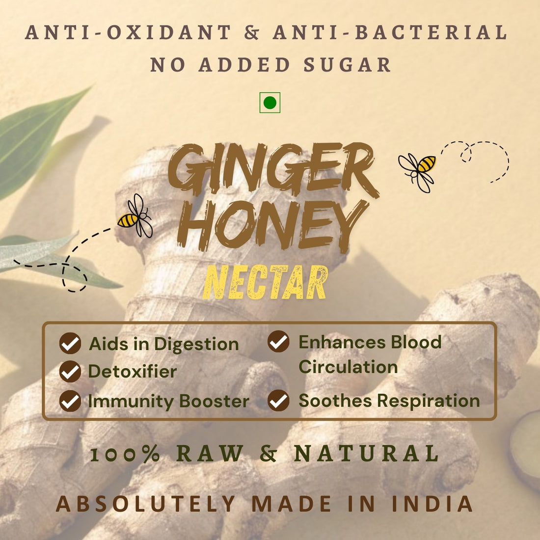 Ginger Honey | Anti-Oxidant & Anti-Bacterial Nectar | 100% Raw & Natural - OutdoorTravelGear.com