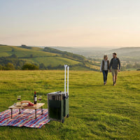 Willow Picnic Trolley Basket for Four with Cooler & Dining Set - OutdoorTravelGear.com