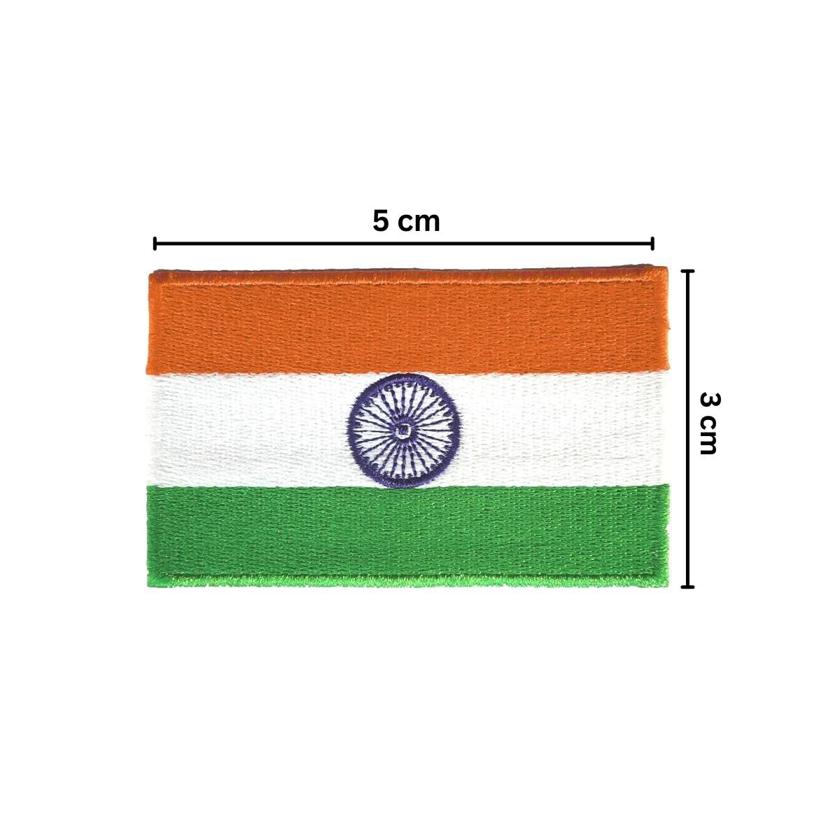 India Flag Patch - Embroidered Tricolour Flag of Bharat - Small - OutdoorTravelGear.com