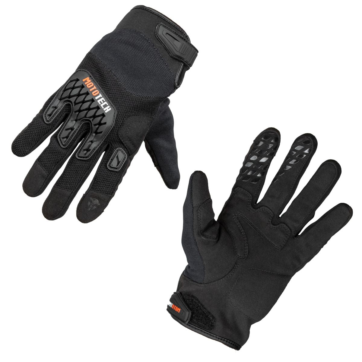 Reflex Air Flo Dual-Sport Motorcycle Riding Gloves - Black