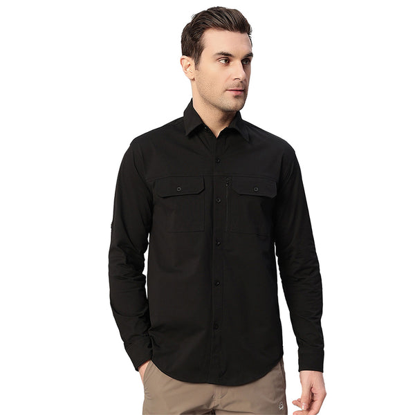 Men's TechFlex Cargo Shirt - Black - OutdoorTravelGear.com