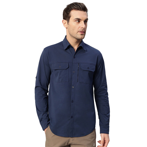 Men's TechFlex Cargo Shirt - Navy - OutdoorTravelGear.com