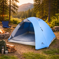 3-Person Camping Tent | UV Protection & Waterproof Flysheet | ET1100 - Aqua Blue - OutdoorTravelGear.com