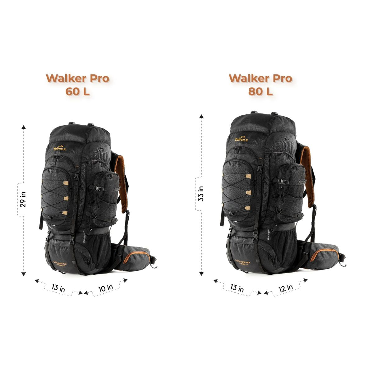 Walker Pro Trekking and Hiking Rucksack - 80 Litre - Black 9