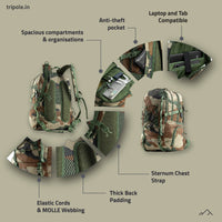 Fox Internal Frame Laptop Backpack - 35 to 40 Litres - Indian Army Camo - OutdoorTravelGear.com