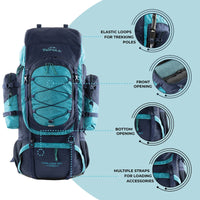 Walker Pro Trekking and Hiking Rucksack - 60 Litre - Blue 2