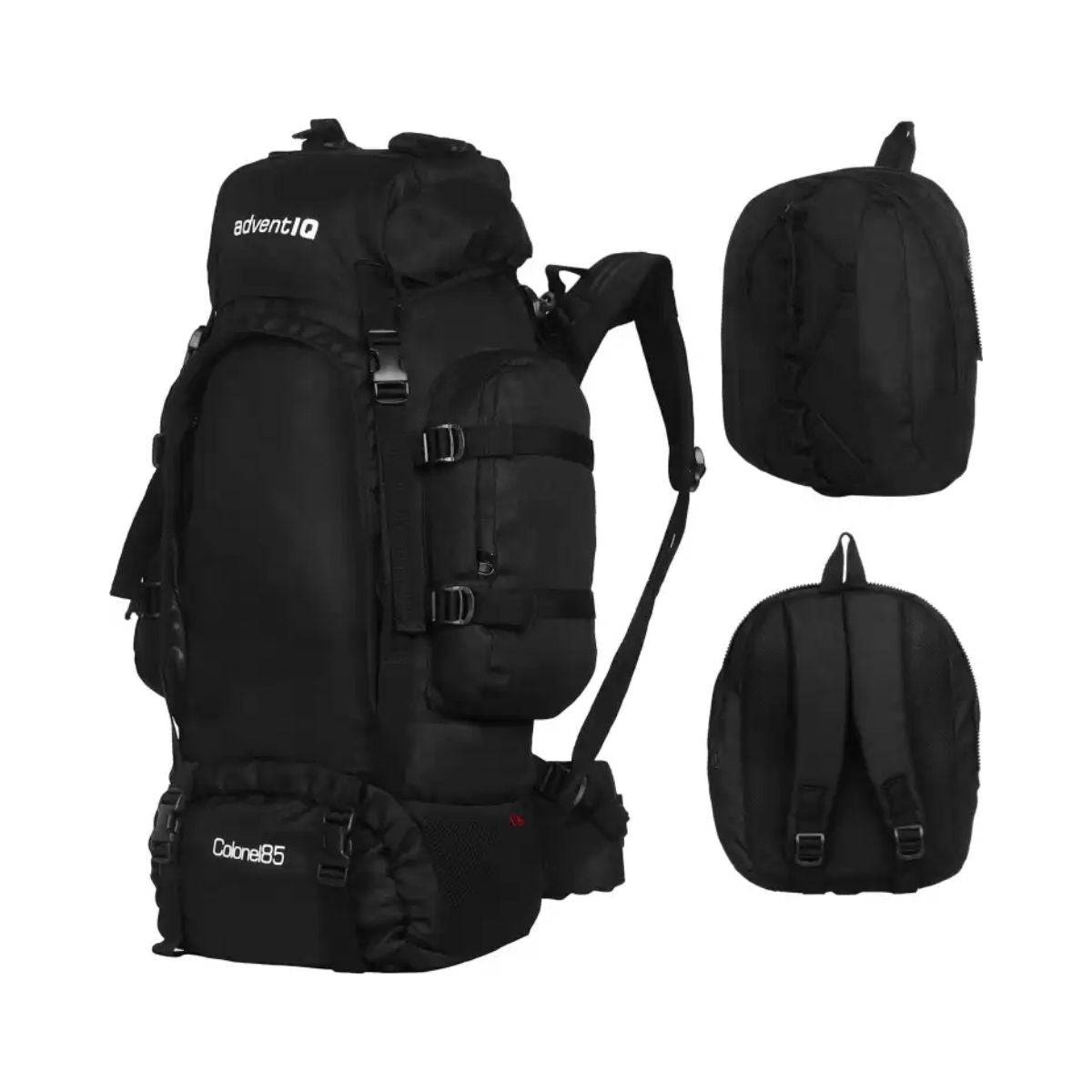 allintitle hiking rucksack backpack AdventIQ: Colonel Rucksack + Detachable Daypack With Rain Cover (85L) – OutdoorTravelGear.com