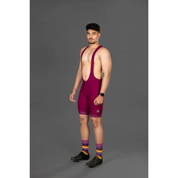 Mens Cycling - Racing Bib Shorts - Sprint - Crimson - OutdoorTravelGear.com