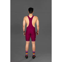 Mens Cycling - Racing Bib Shorts - Sprint - Crimson - OutdoorTravelGear.com