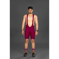 Mens Cycling - Racing Bib Shorts - Sprint - Crimson - OutdoorTravelGear.com