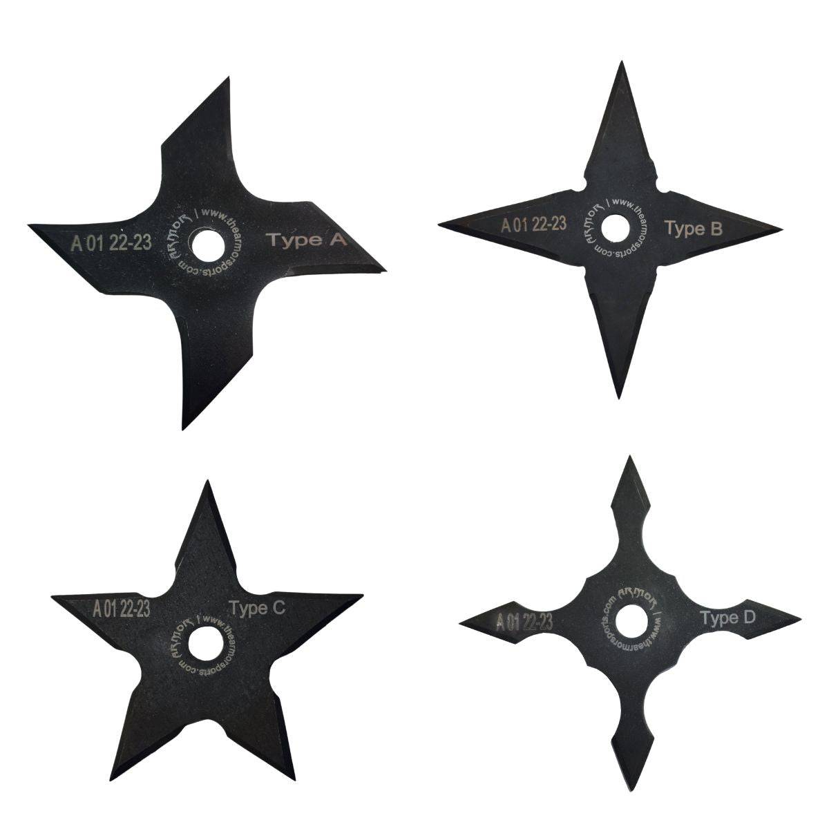 Shuriken - Set of 4 - Type A, B, C & D - OutdoorTravelGear.com