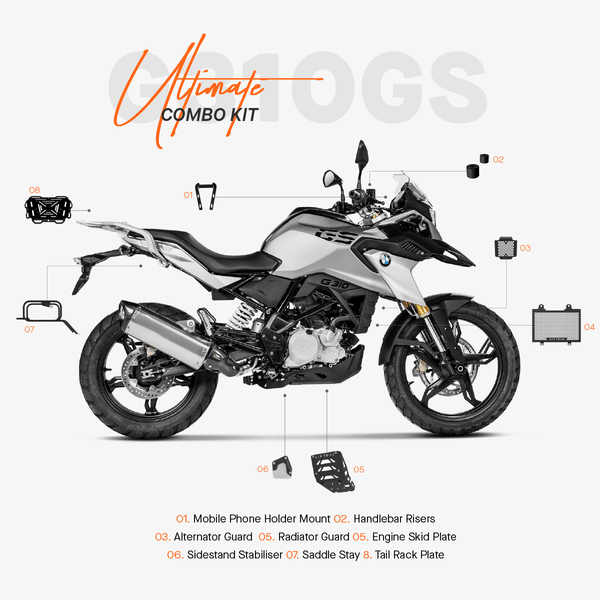 ADV TRIBE The Ultimate Combo Kit of 8 Accessories for BMW G310GS - OutdoorTravelGear.com