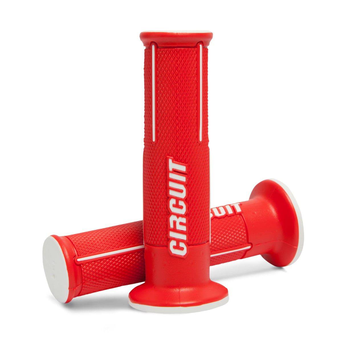 Speed Everyday Universal Motorcycle Handlebar Grips - Red+White - OutdoorTravelGear.com