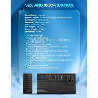 Compact Solar Power Station - 222Wh - 200Watt - 60000mAh - OutdoorTravelGear.com