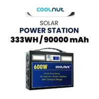 Compact Solar Power Station - 333Wh - 600Watt - 90000mAh - OutdoorTravelGear.com
