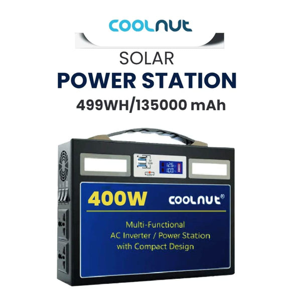 Compact Solar Power Station - 499Wh - 400Watt - 135000mAh - OutdoorTravelGear.com