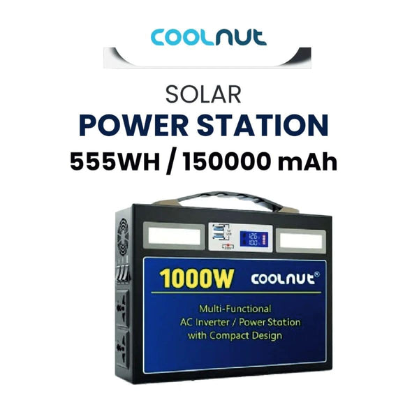 Compact Solar Power Station - 555Wh - 1000Watt - 150000mAh - OutdoorTravelGear.com