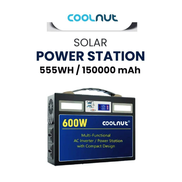 Compact Solar Power Station - 555Wh - 600Watt - 150000mAh - OutdoorTravelGear.com