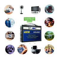 Compact Solar Power Station - 832Wh - 600Watt - 225000mAh - OutdoorTravelGear.com