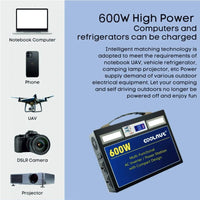 Compact Solar Power Station - 832Wh - 600Watt - 225000mAh - OutdoorTravelGear.com