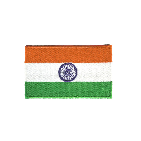 India Flag Patch - Embroidered Tricolour Flag of Bharat with Velcro 1