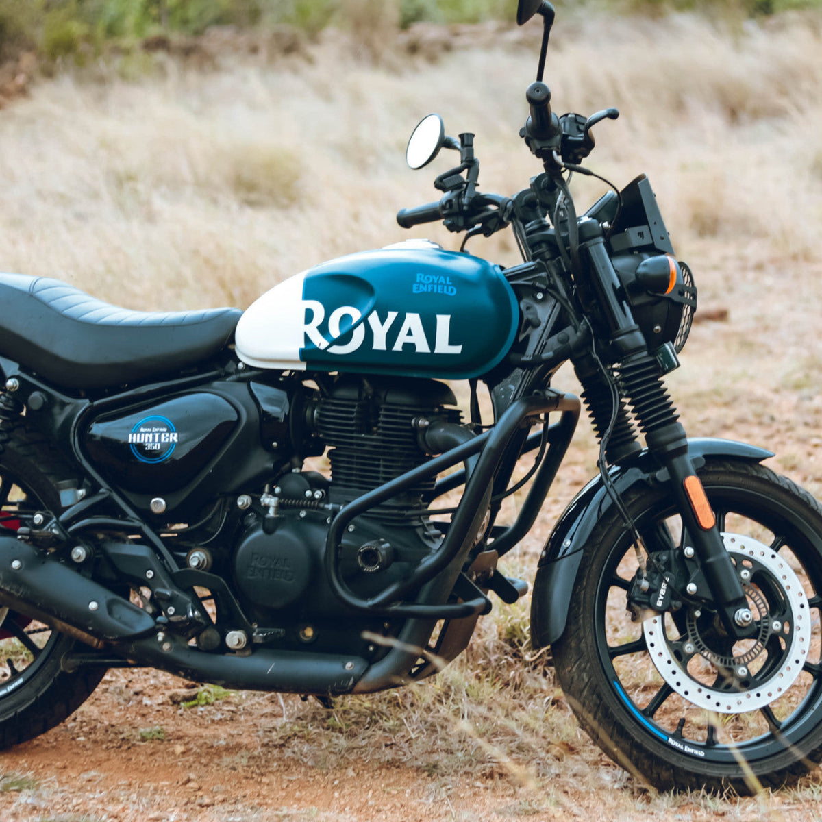 Royal Enfield Hunter 350 Crash Guard with Sliders - OutdoorTravelGear.com