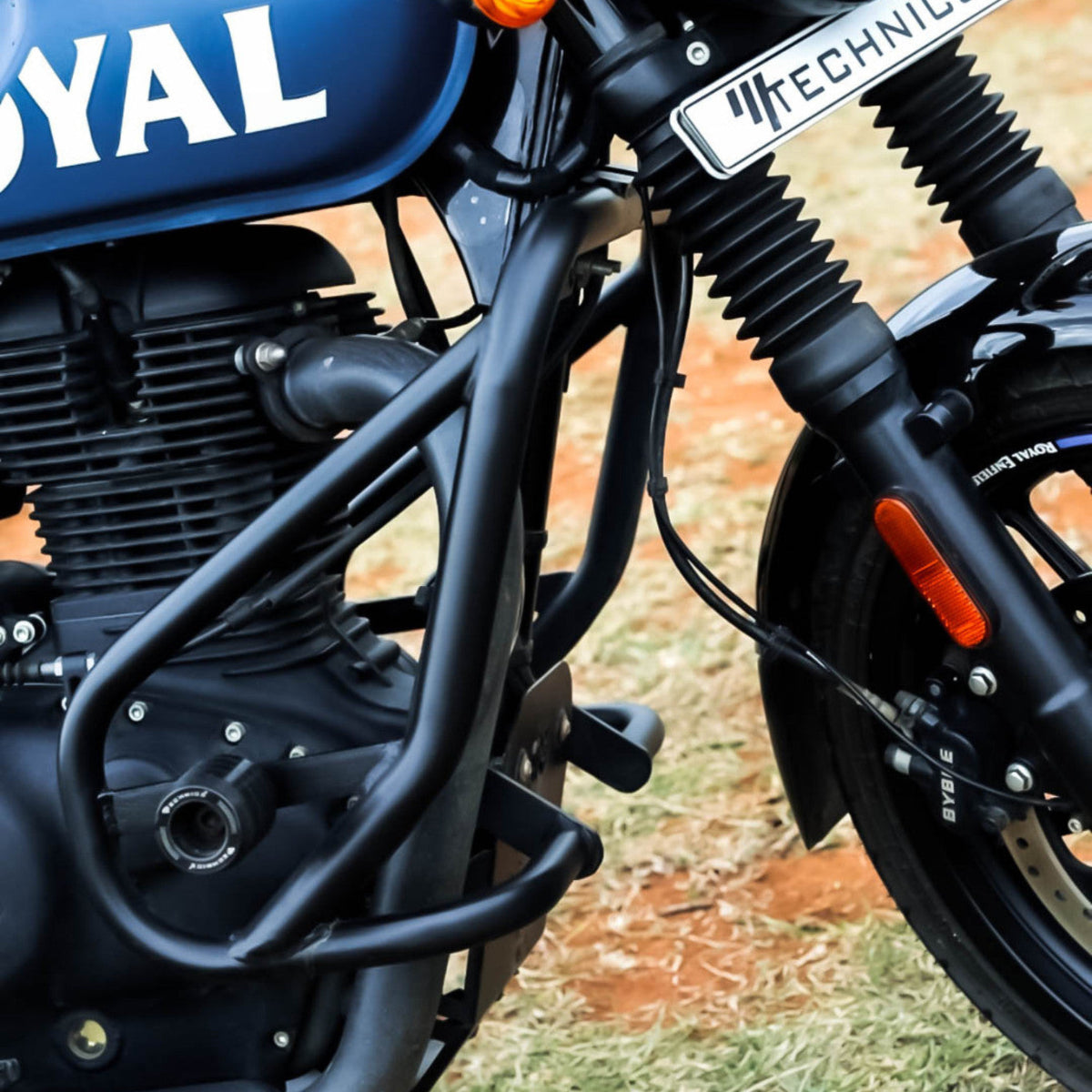 Royal Enfield Hunter 350 Crash Guard with Sliders - OutdoorTravelGear.com