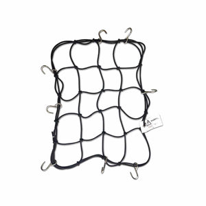 Metal Hook Bungee Net - 15"x12"- Black- 4mm - OutdoorTravelGear.com