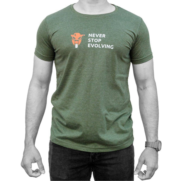 Men's Round Neck T-Shirt - Green Melange - OutdoorTravelGear.com